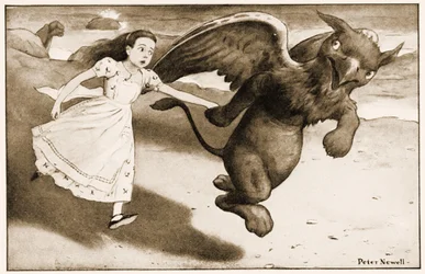 ""Kom igen!" ropade Gryphon", illustration till Lewis Carrolls Alice
